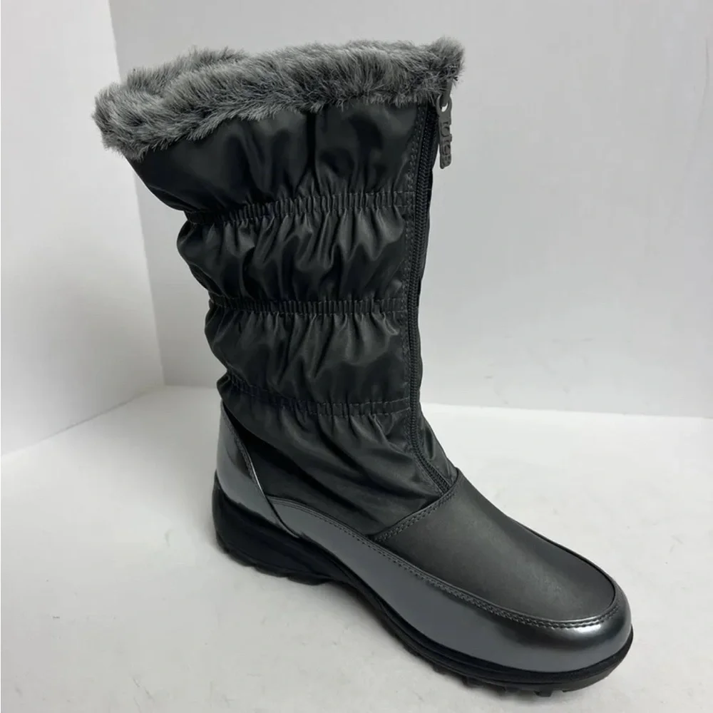 Totes Womens Rogan Winter Boot Grey 9W